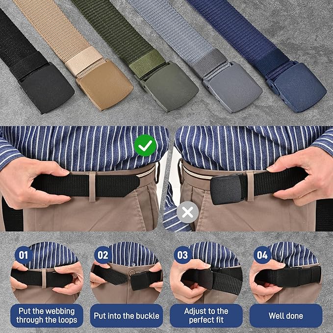 Durable Canvas Belt for Men with Quick-Release Closure