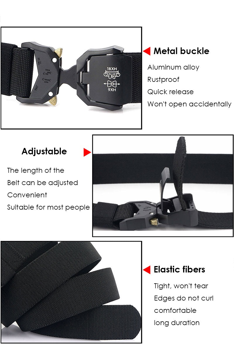 Tactical Military Belt for Men – Heavy Duty with Quick Release Buckle