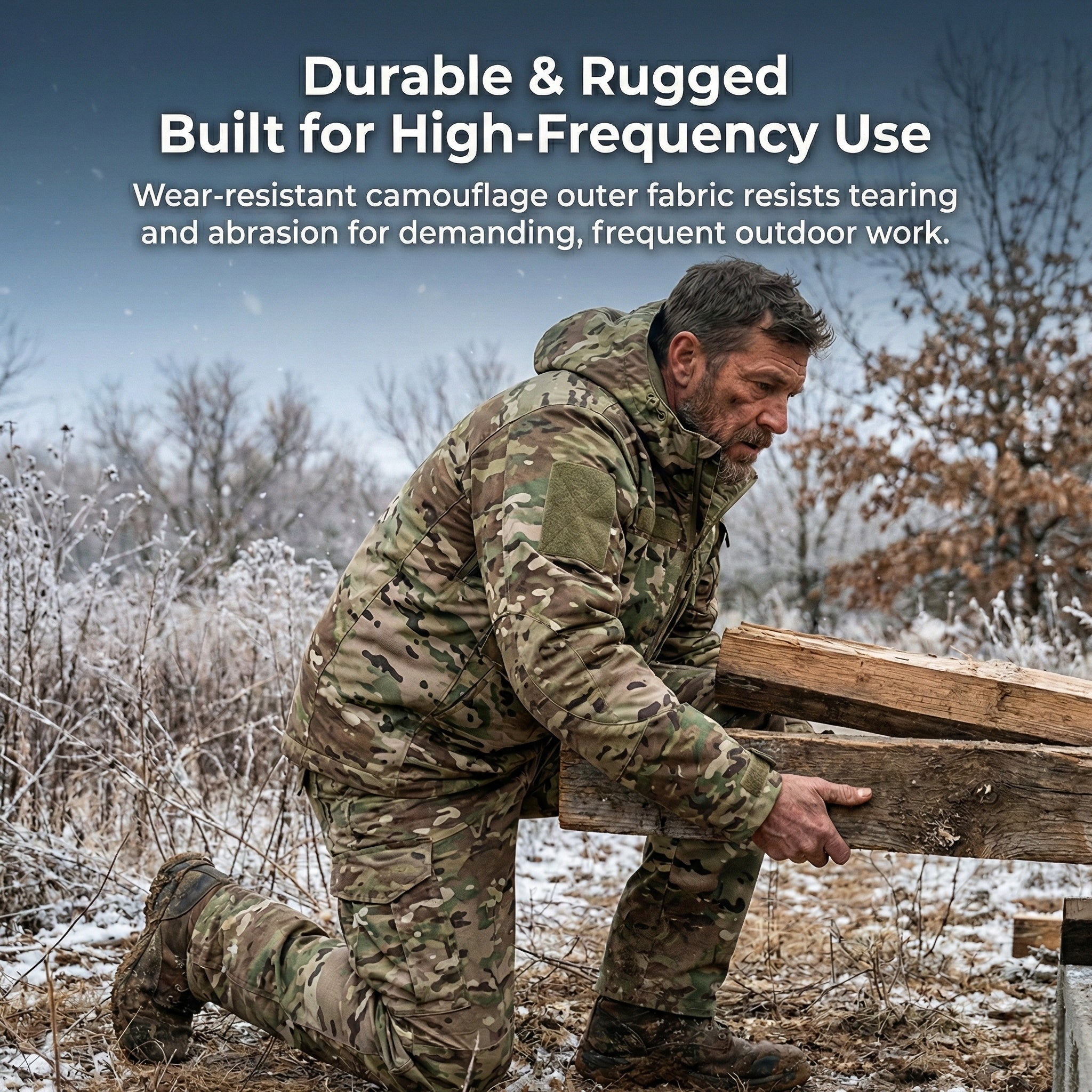 Camo Insulated Hoodie Set for Men – Hunting and Work Wear