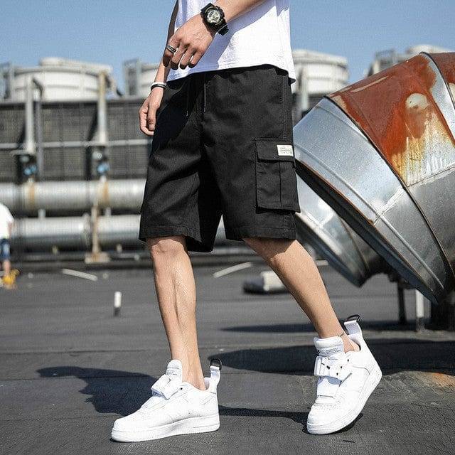 Loose Fit Cargo Shorts for Men with Drawstring Waist