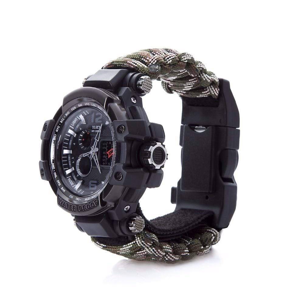 Waterproof Survival Watch for Men with Multi-functional Paracord Design
