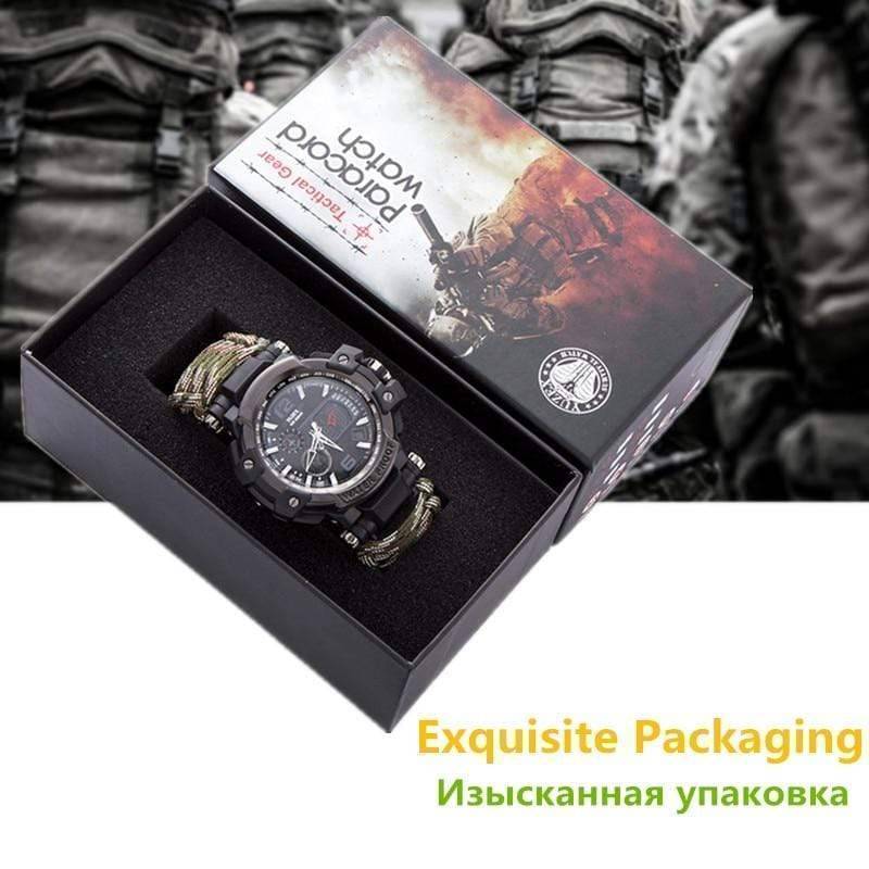 Waterproof Survival Watch for Men with Multi-functional Paracord Design
