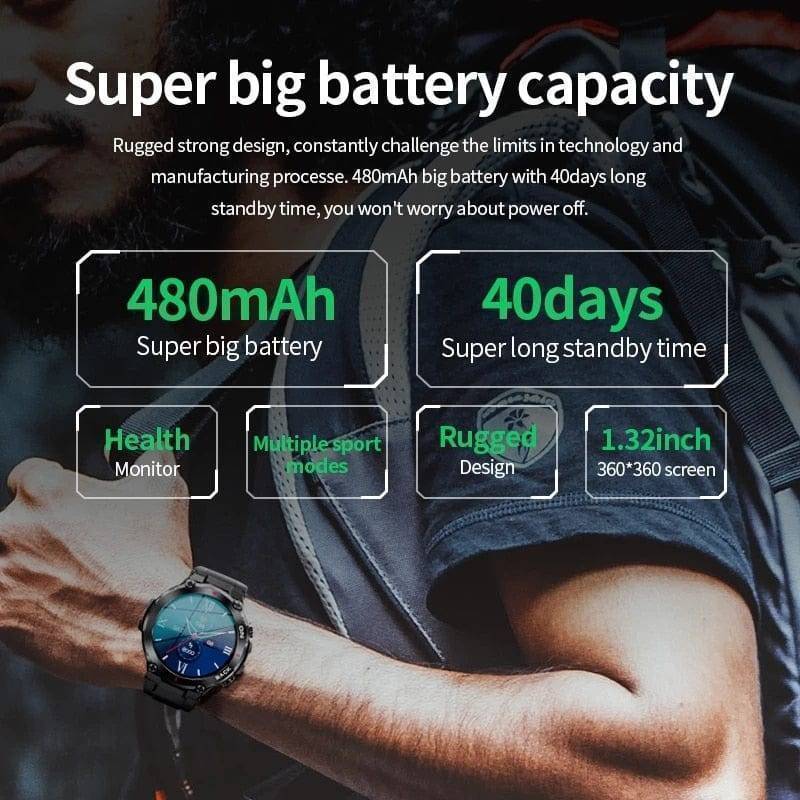 Multifunctional Fitness Tracker for Men - Outdoor GPS Smartwatch