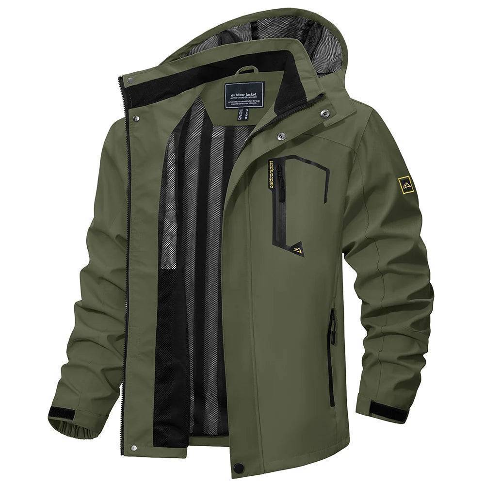 Lightweight Waterproof Rain Jacket for Men with Removable Hood