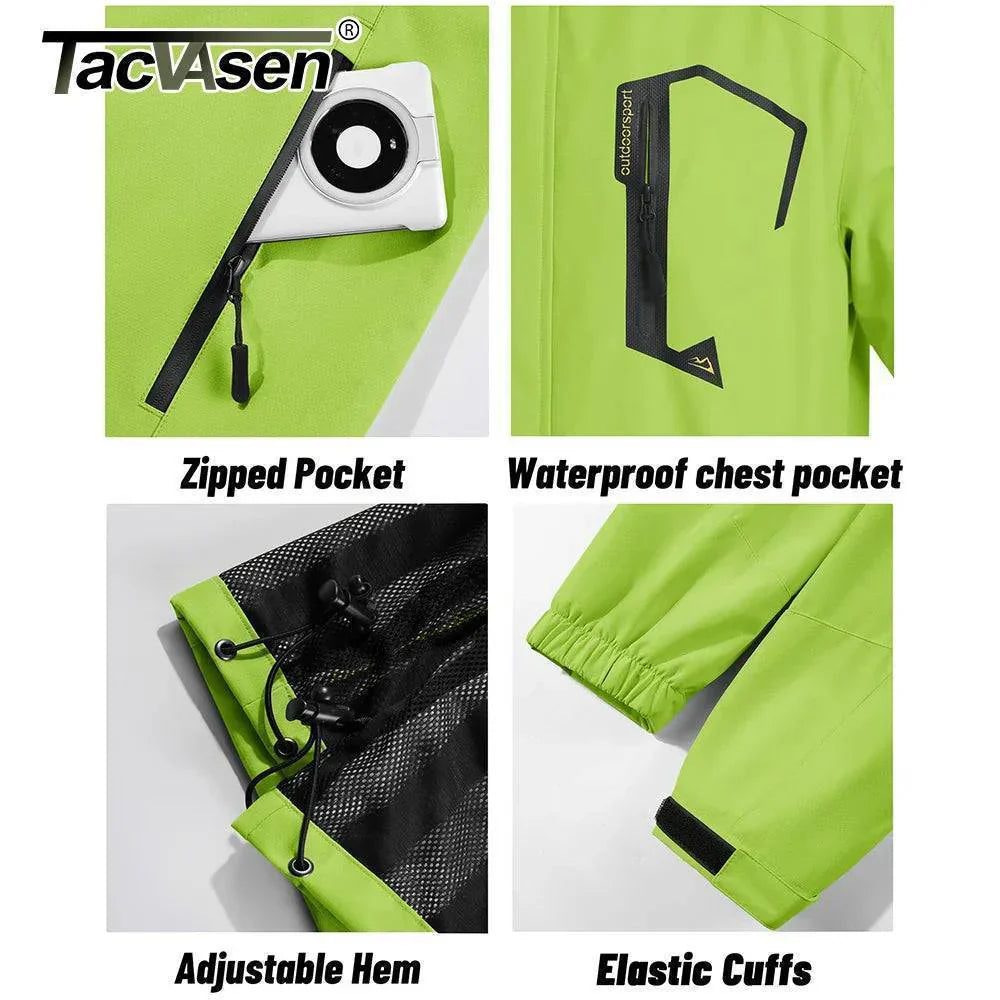 Lightweight Waterproof Rain Jacket for Men with Removable Hood