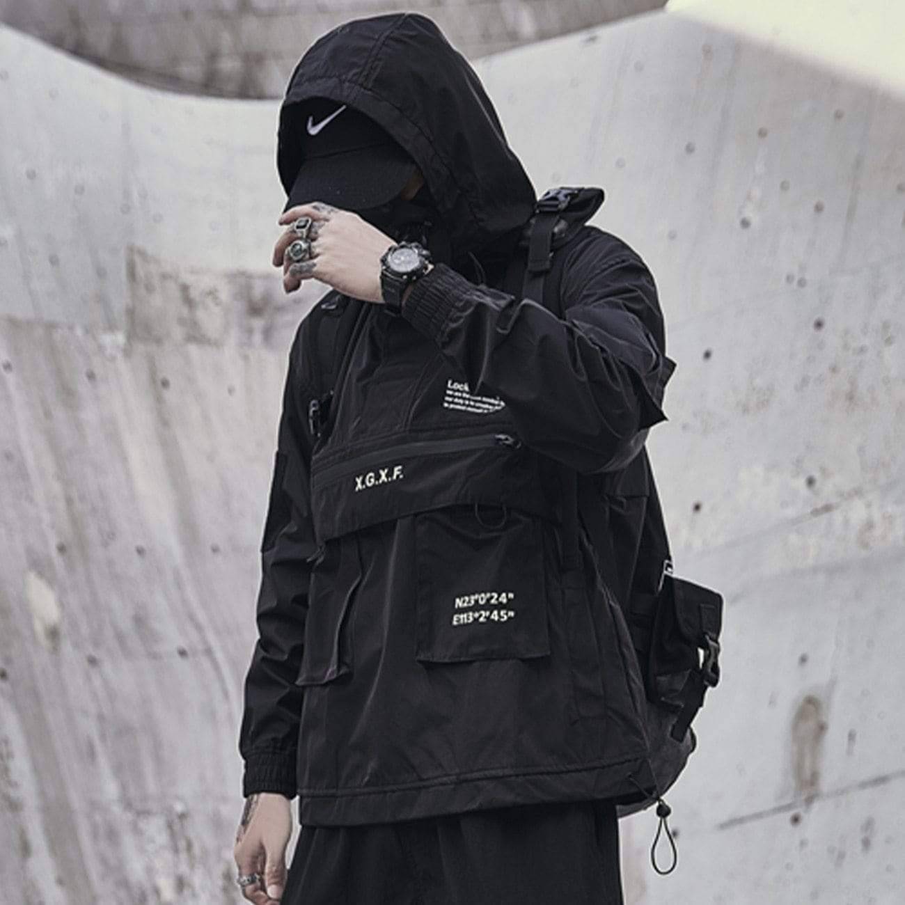 Outdoor Tactical Jacket for Men with Hood and Cargo Pockets