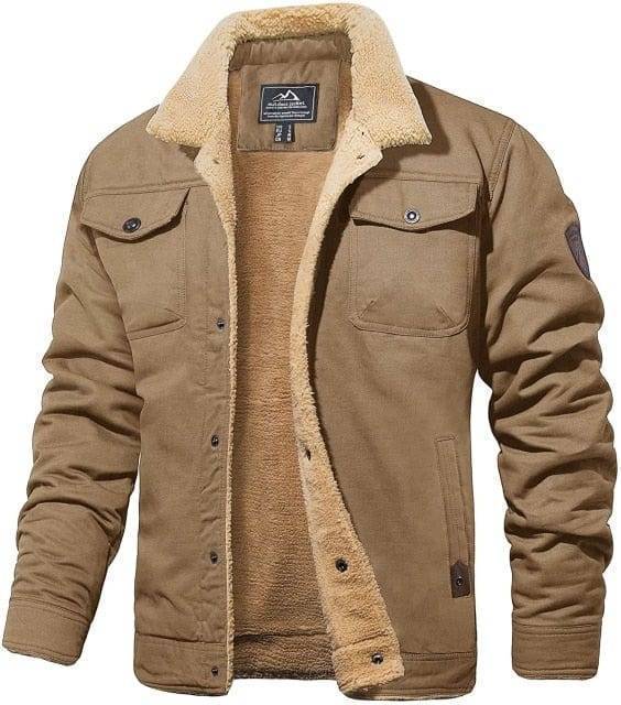 Men's Trucker Parka Jacket with Sherpa Lining – Durable Design