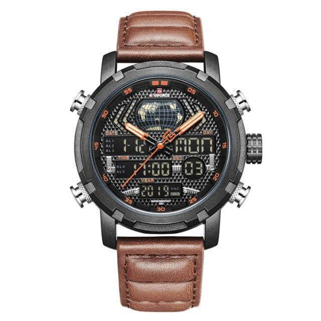Men's Leather Watch with Quartz Movement for Active Lifestyle