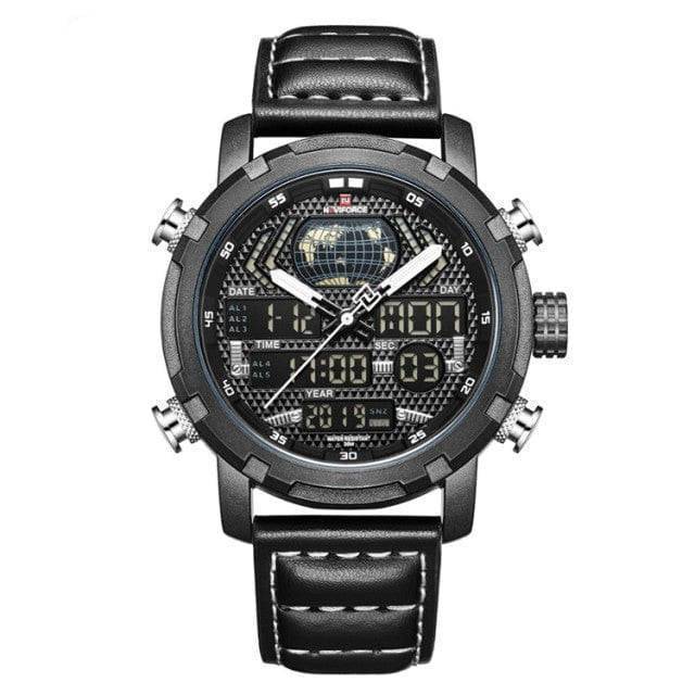 Men's Leather Watch with Quartz Movement for Active Lifestyle