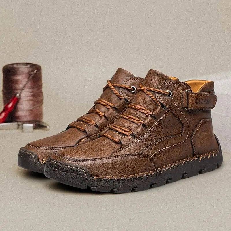 Ankle Boots for Men in PU Leather with Comfortable Non-Slip Sole