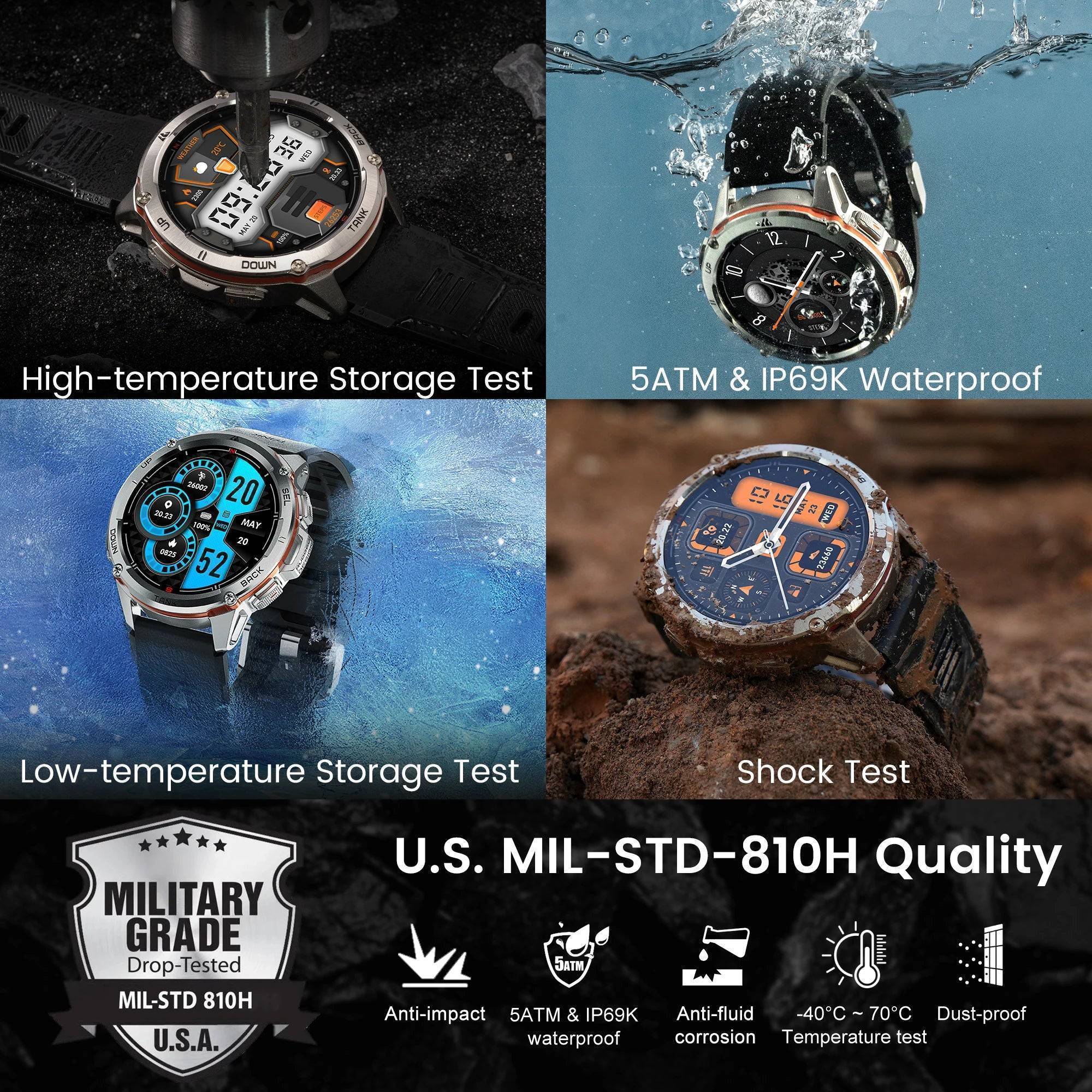 Rugged Fitness Tracker with GPS and AMOLED Display for Men