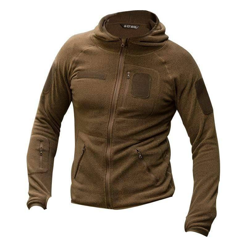Fleece Training Jacket for Men with Hood – Outdoor Tactical Style