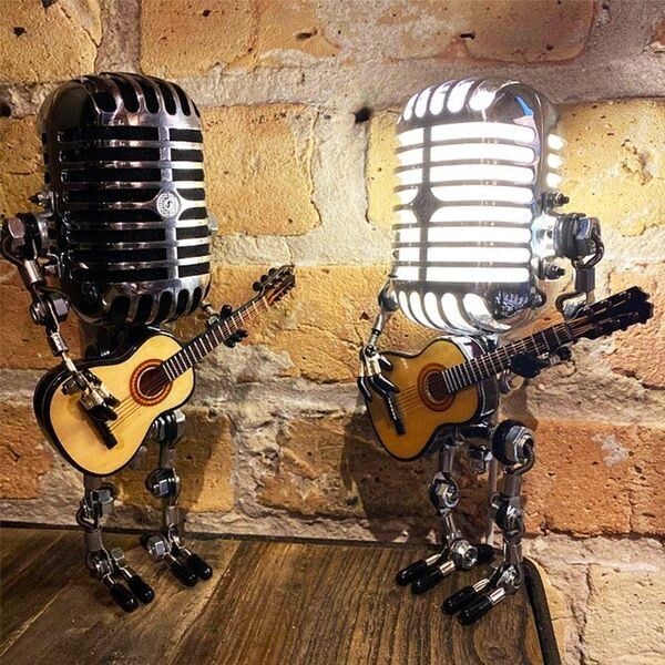 Stylish Lamp for Music Lovers – Mic Guitar Light