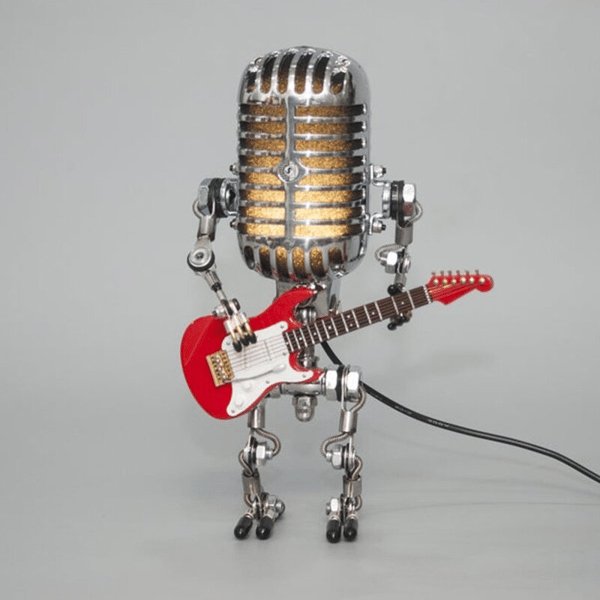 Stylish Lamp for Music Lovers – Mic Guitar Light