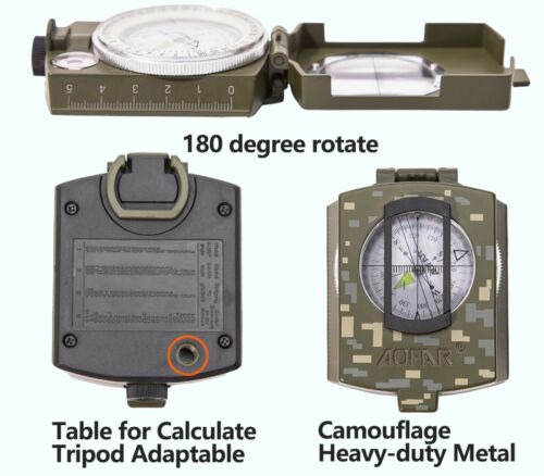 Outdoor Navigation Lensatic Compass – Military-Grade Sighting Tool