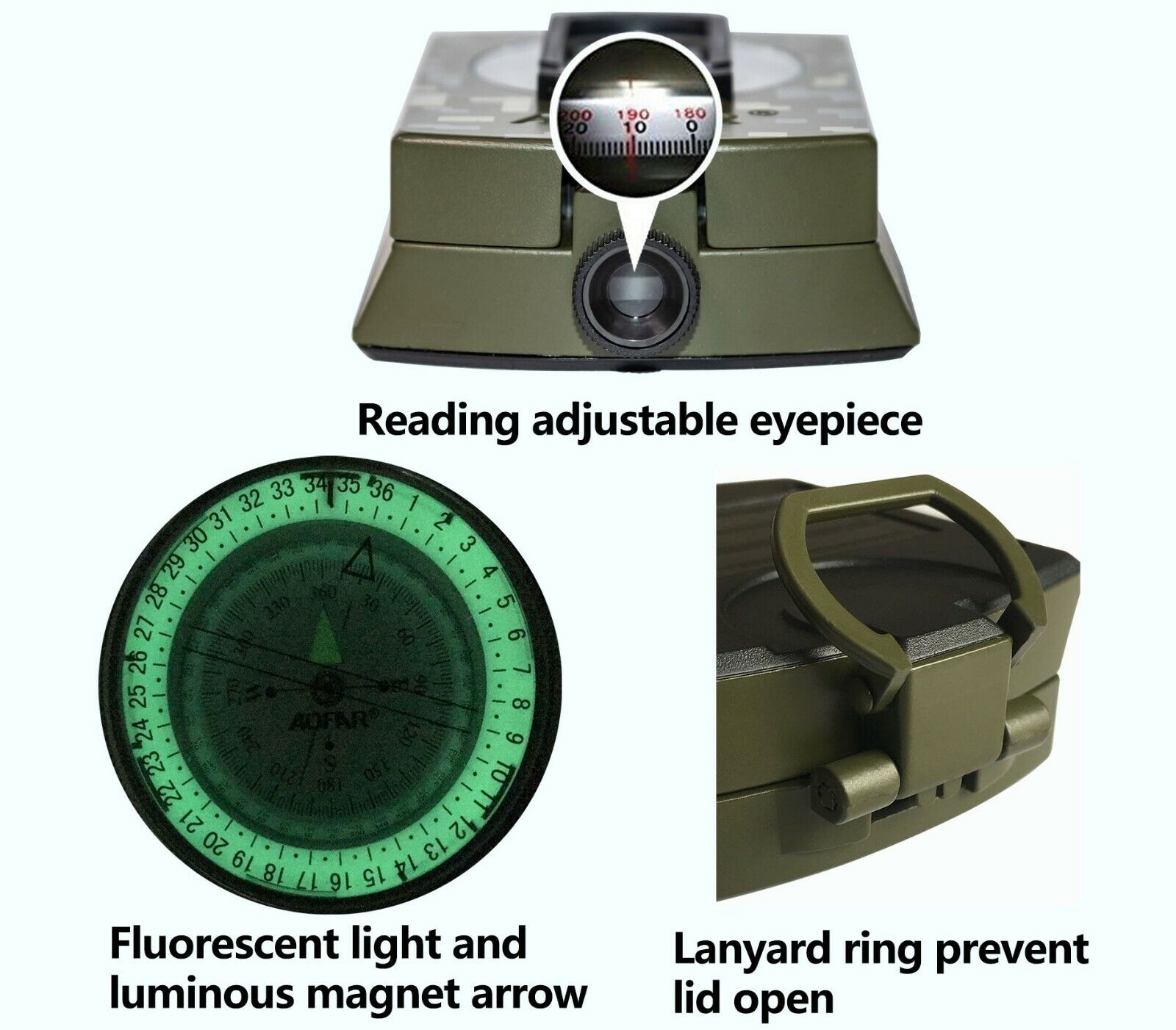 Outdoor Navigation Lensatic Compass – Military-Grade Sighting Tool