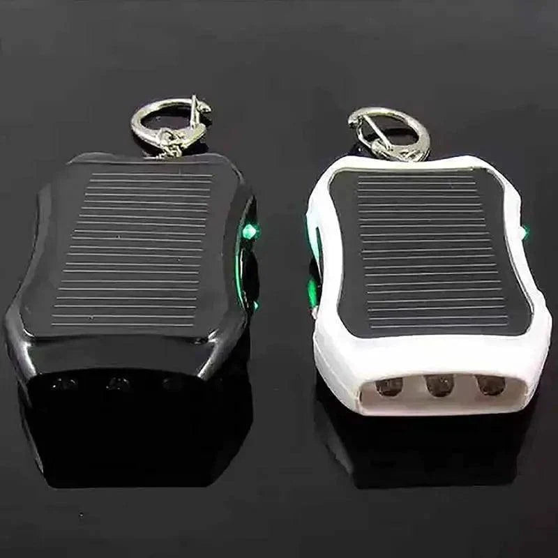 Compact Solar Keychain Power Bank with 1500mAh Capacity and LED Light