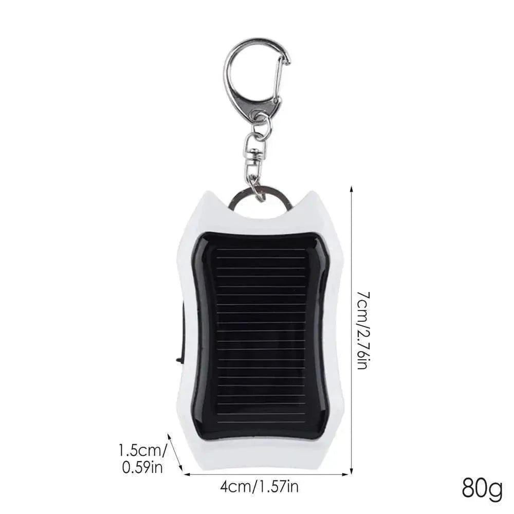 Compact Solar Keychain Power Bank with 1500mAh Capacity and LED Light