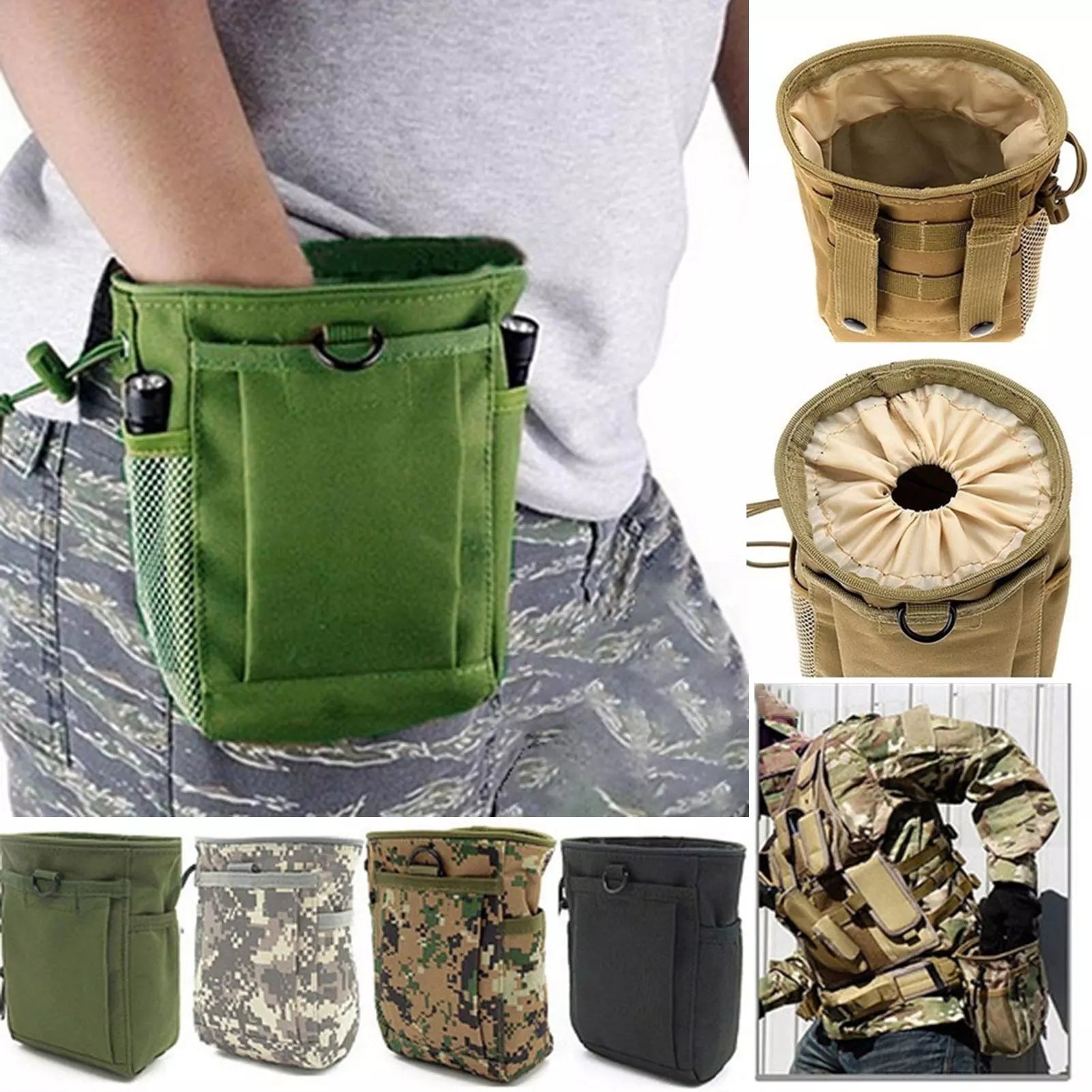 Tactical Dump Pouch for Gear Storage and Outdoor Use - MOLLE Compatible
