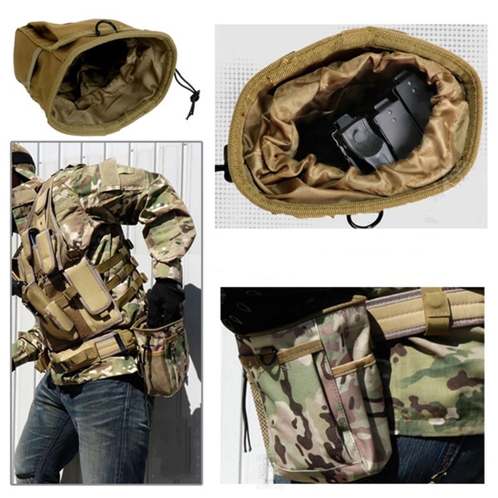 Tactical Dump Pouch for Gear Storage and Outdoor Use - MOLLE Compatible