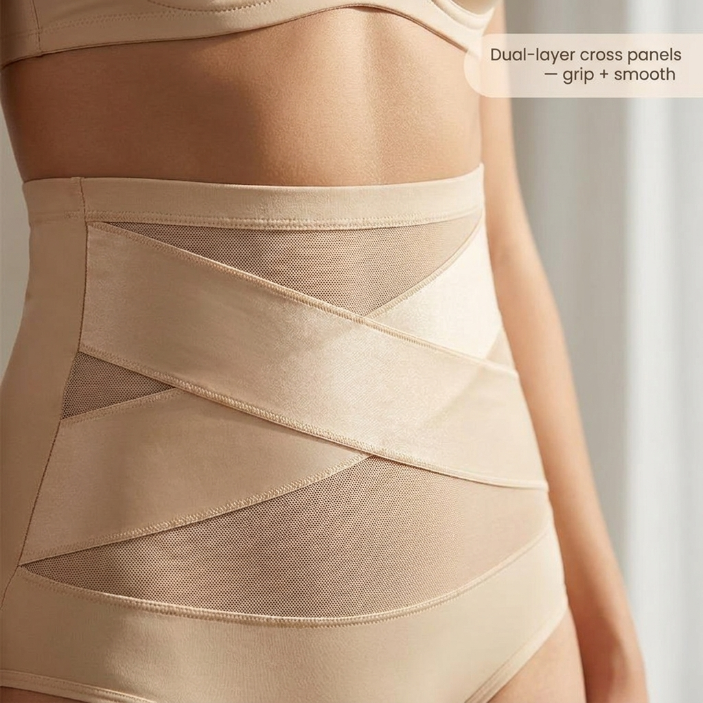 VeloriCurve™ – High-Waist Cross-Panel Tummy Control Shaping Briefs