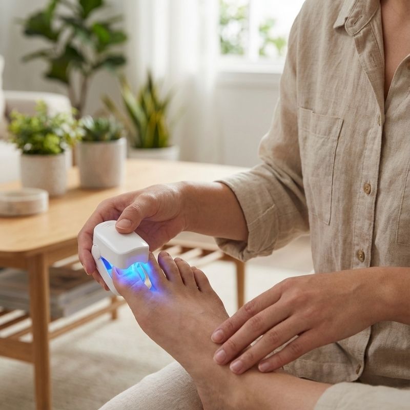 Nail Care Device with Blue and Near Infrared Light for Fungal Treatment