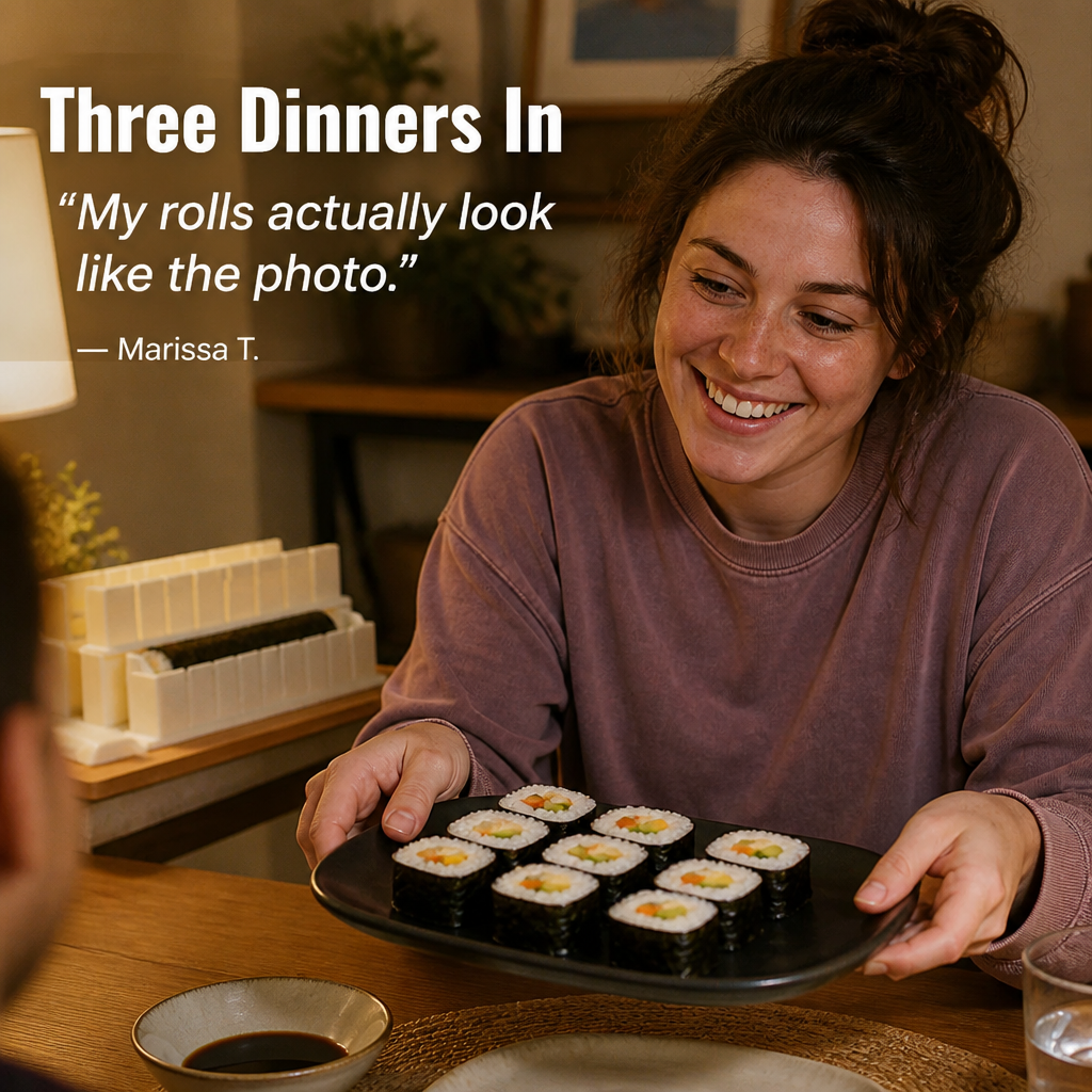 RollMaster™ — Press Restaurant-Tight Sushi Rolls and Slice Even Pieces Every Time