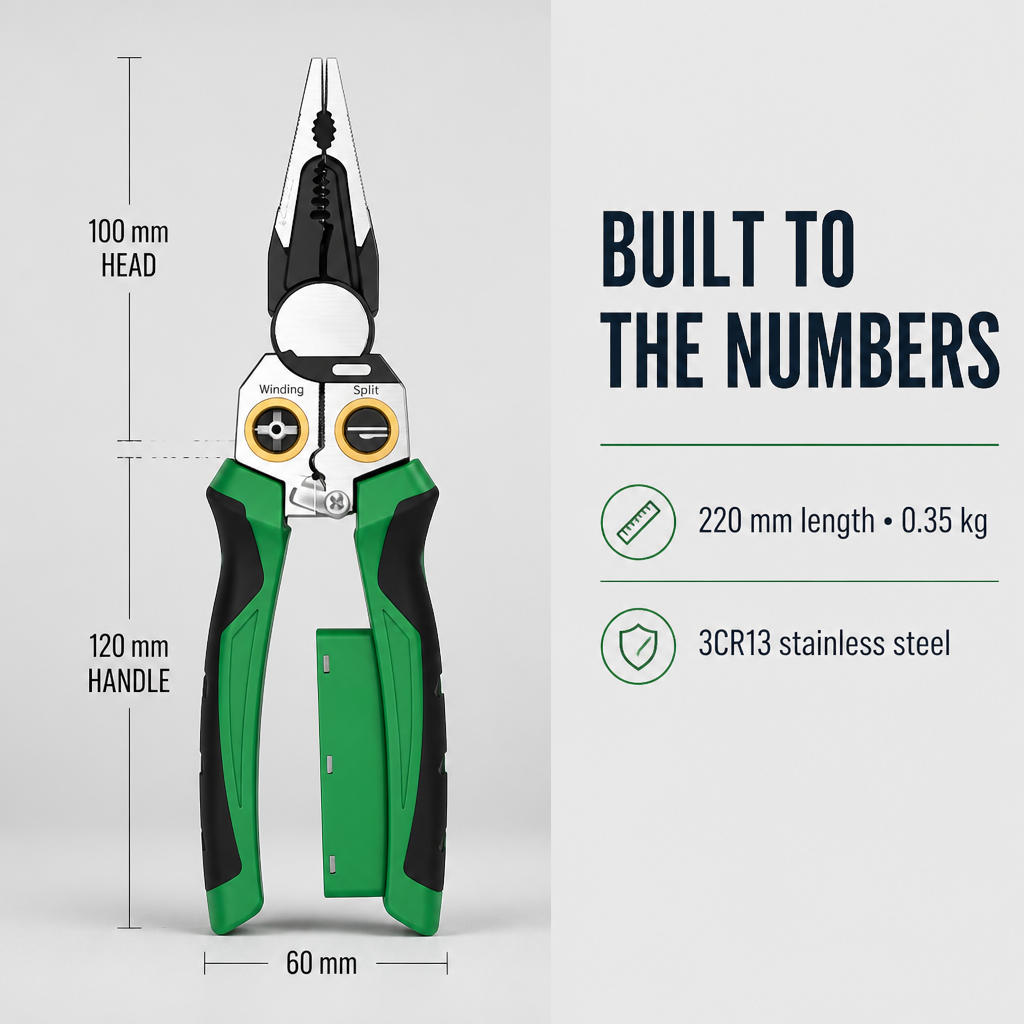 VoltEdge™ — Strip, Cut, Crimp & Spot Live Wires With One Tool