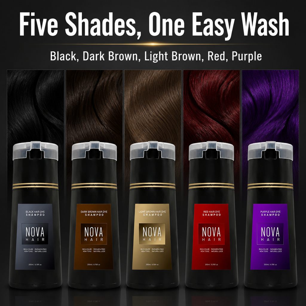 NovaHair™ — Cover Every Gray In One 10-Minute Shower, No Box Dye