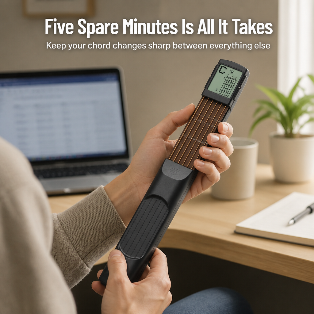 StrumEase™ — Practice Real Guitar Chords Anywhere Without Making a Sound