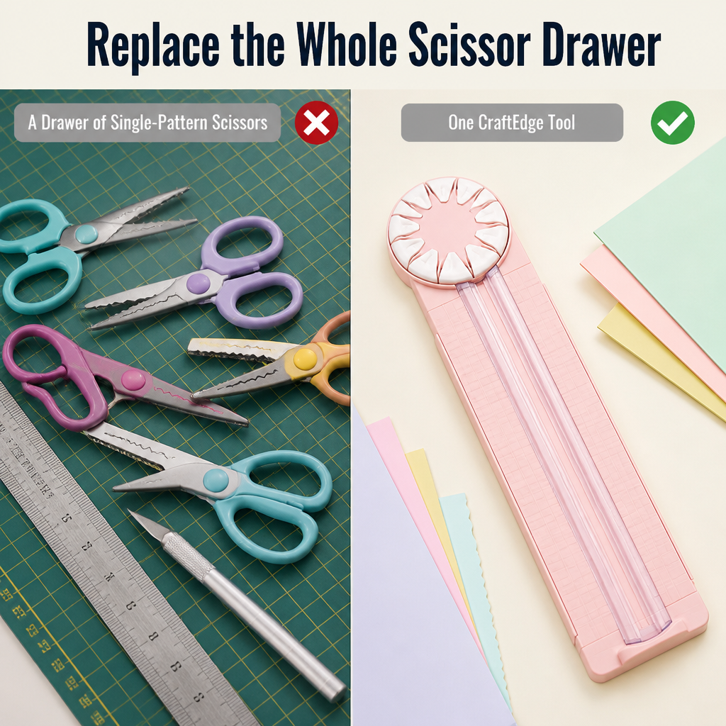 CraftEdge™ — Swap 12 Decorative Edges in One Twist, No More Crooked Cuts