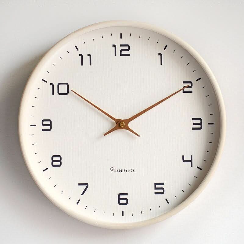 Silent Wooden Wall Clock in Scandinavian Style