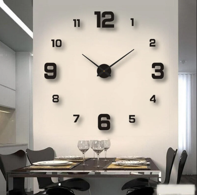 Modern Wall Clock Featuring 3D Raised Numbers Design