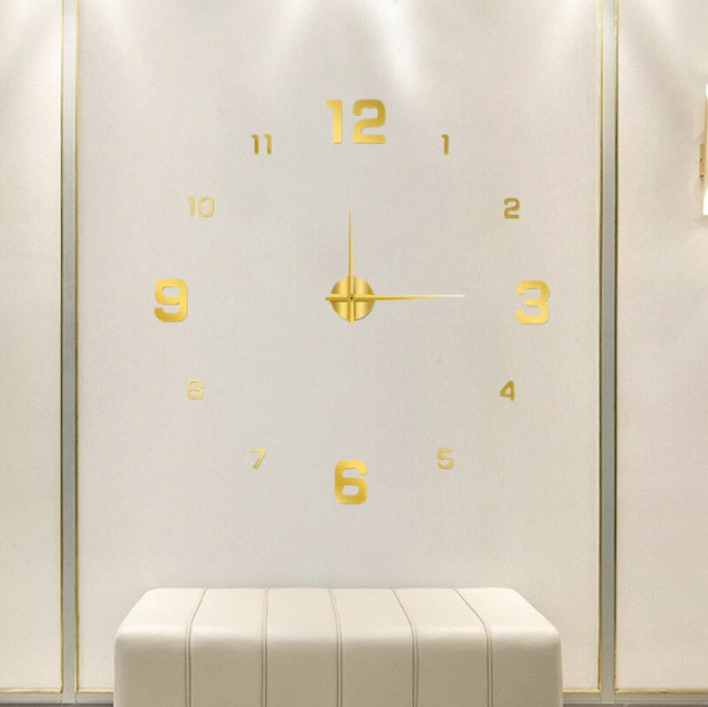 Modern Wall Clock Featuring 3D Raised Numbers Design