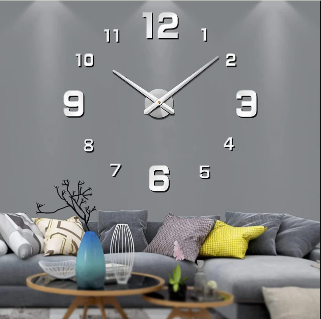 Modern Wall Clock Featuring 3D Raised Numbers Design