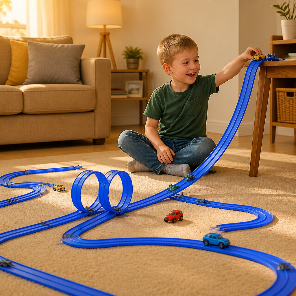 RapidRace™ — Snap a Race Track Onto Any Wall, Window, or Fridge