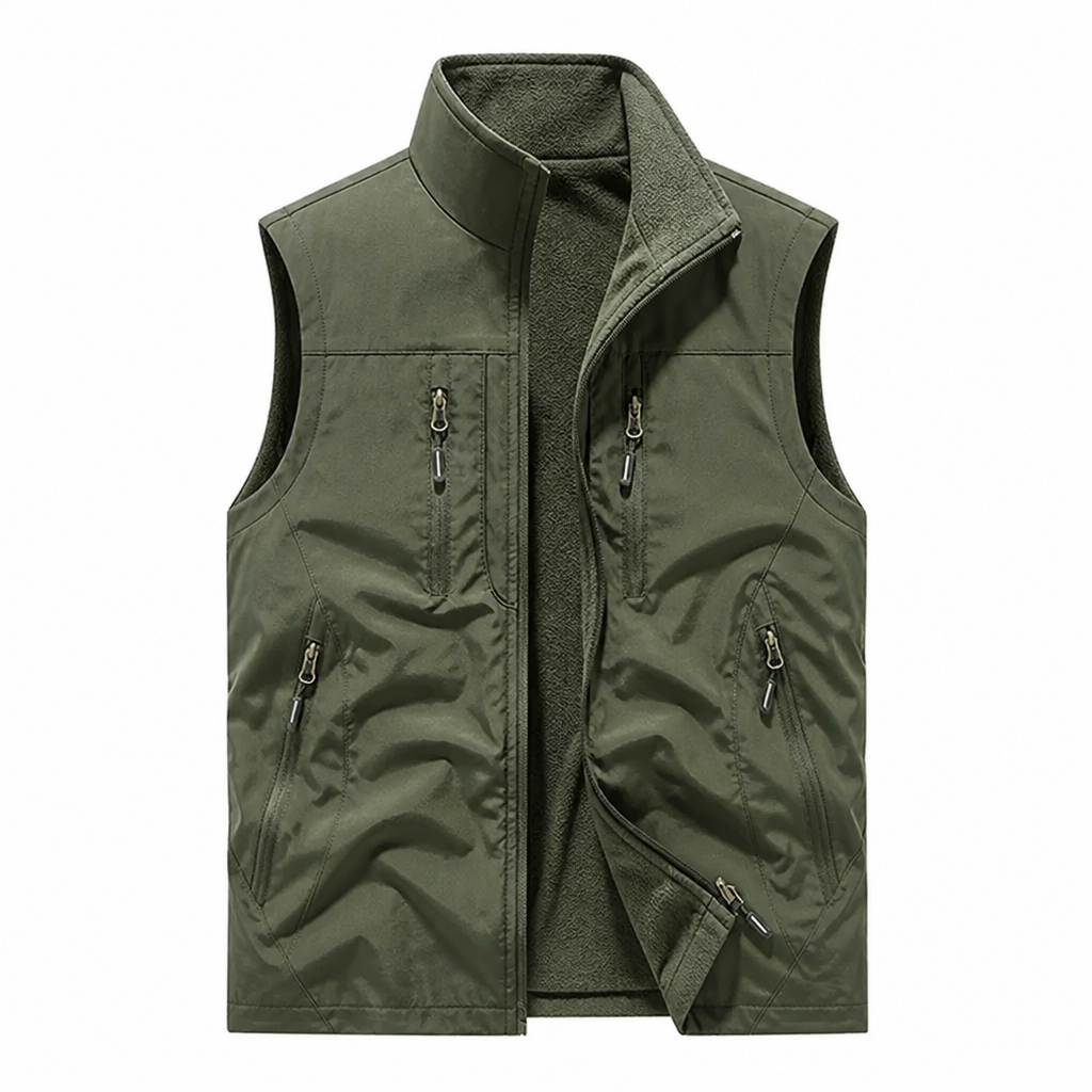 StratoGuard™ – Reversible Multi-Pocket Vest with Fleece Interior