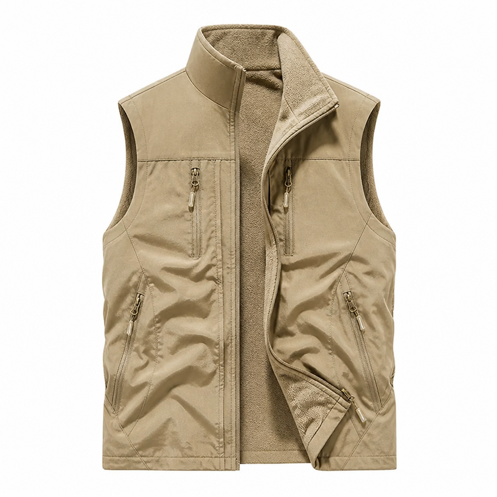 StratoGuard™ – Reversible Multi-Pocket Vest with Fleece Interior