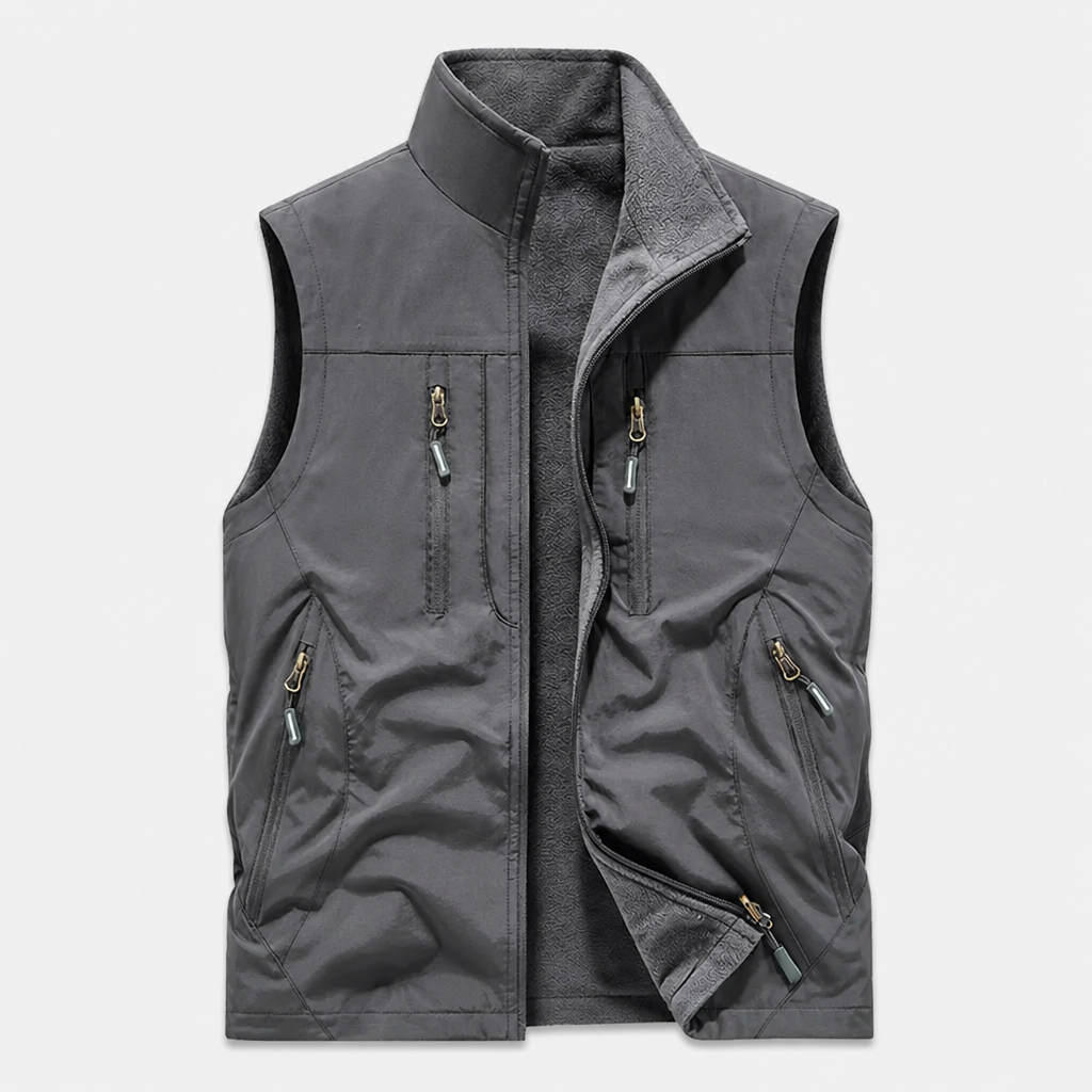 StratoGuard™ – Reversible Multi-Pocket Vest with Fleece Interior