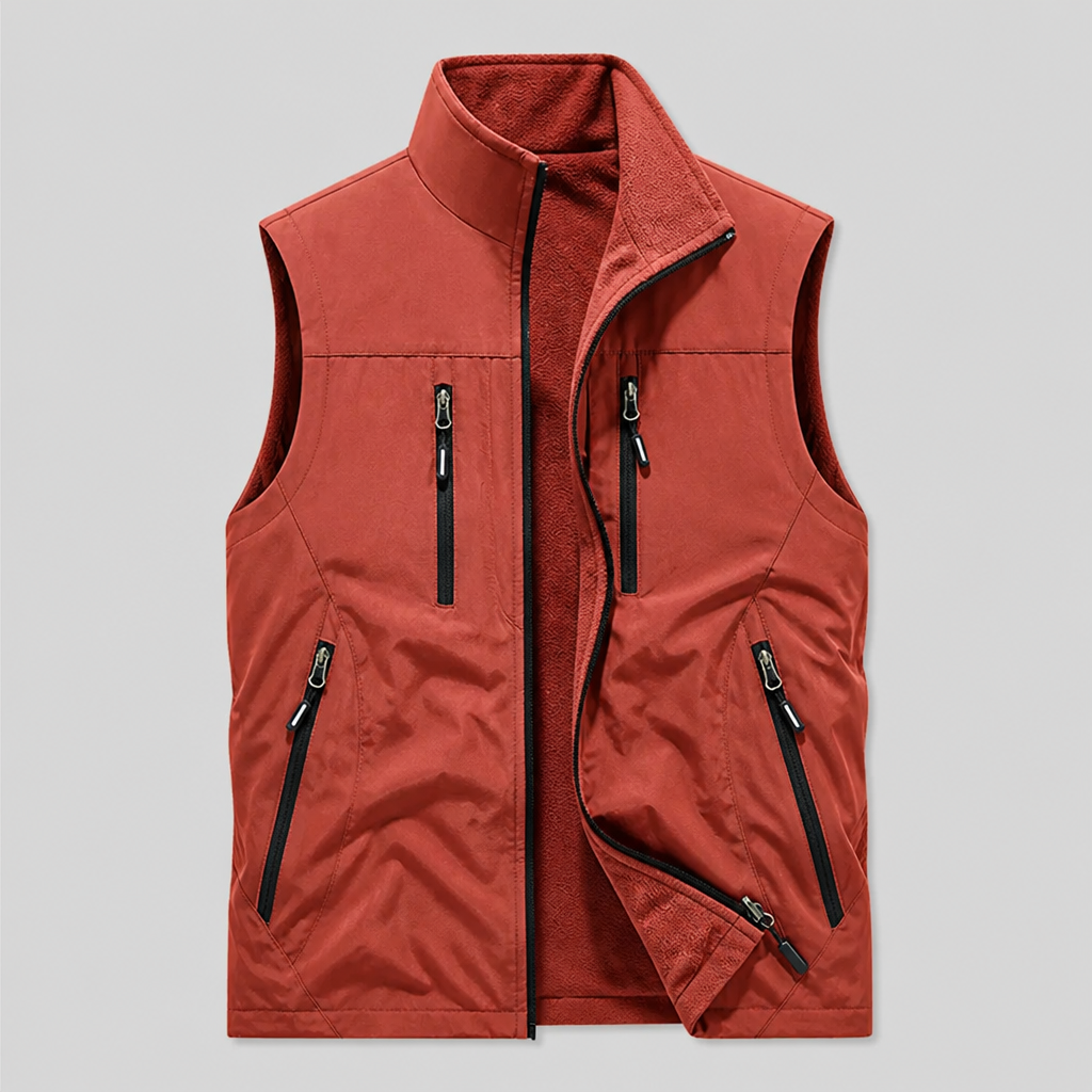 StratoGuard™ – Reversible Multi-Pocket Vest with Fleece Interior