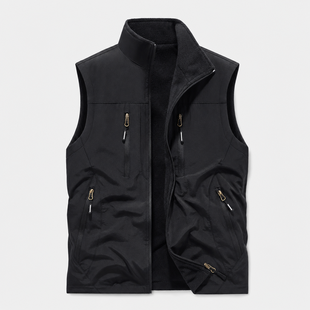 StratoGuard™ – Reversible Multi-Pocket Vest with Fleece Interior