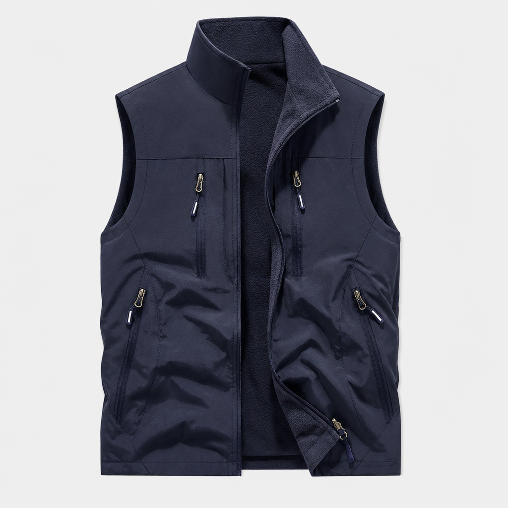 StratoGuard™ – Reversible Multi-Pocket Vest with Fleece Interior