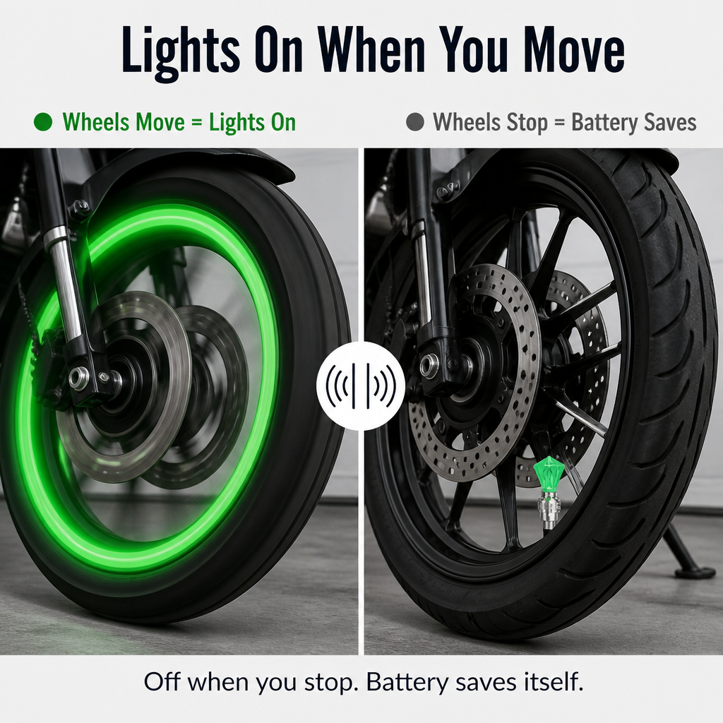 BlazeWheel™ — Snap On Diamond LED Caps That Light Up When You Ride