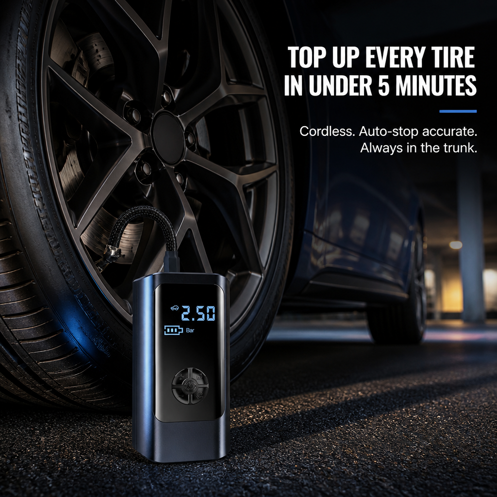 TurboPump™ — Top Up All Four Tires in Under 5 Minutes Anywhere