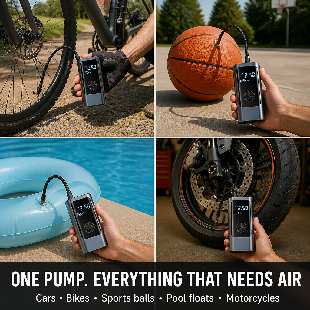TurboPump™ — Top Up All Four Tires in Under 5 Minutes Anywhere