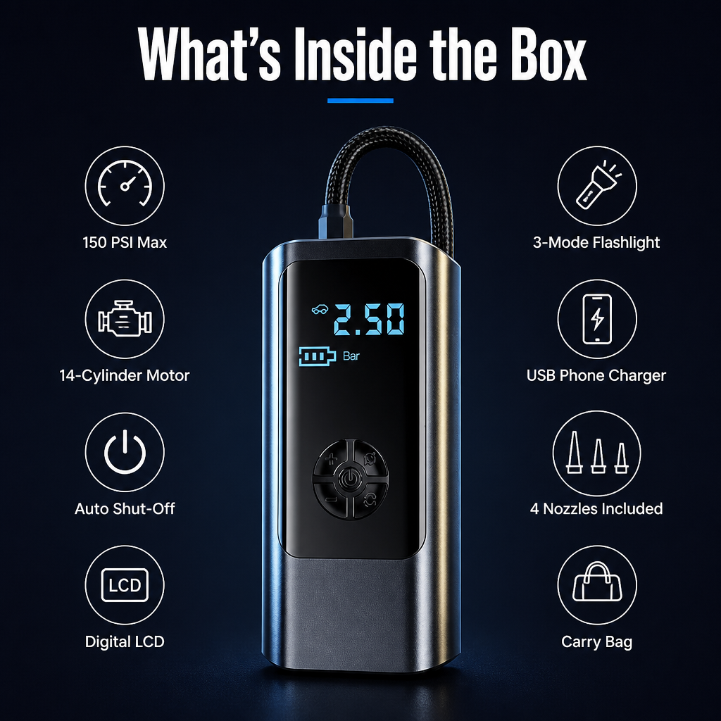 TurboPump™ — Top Up All Four Tires in Under 5 Minutes Anywhere