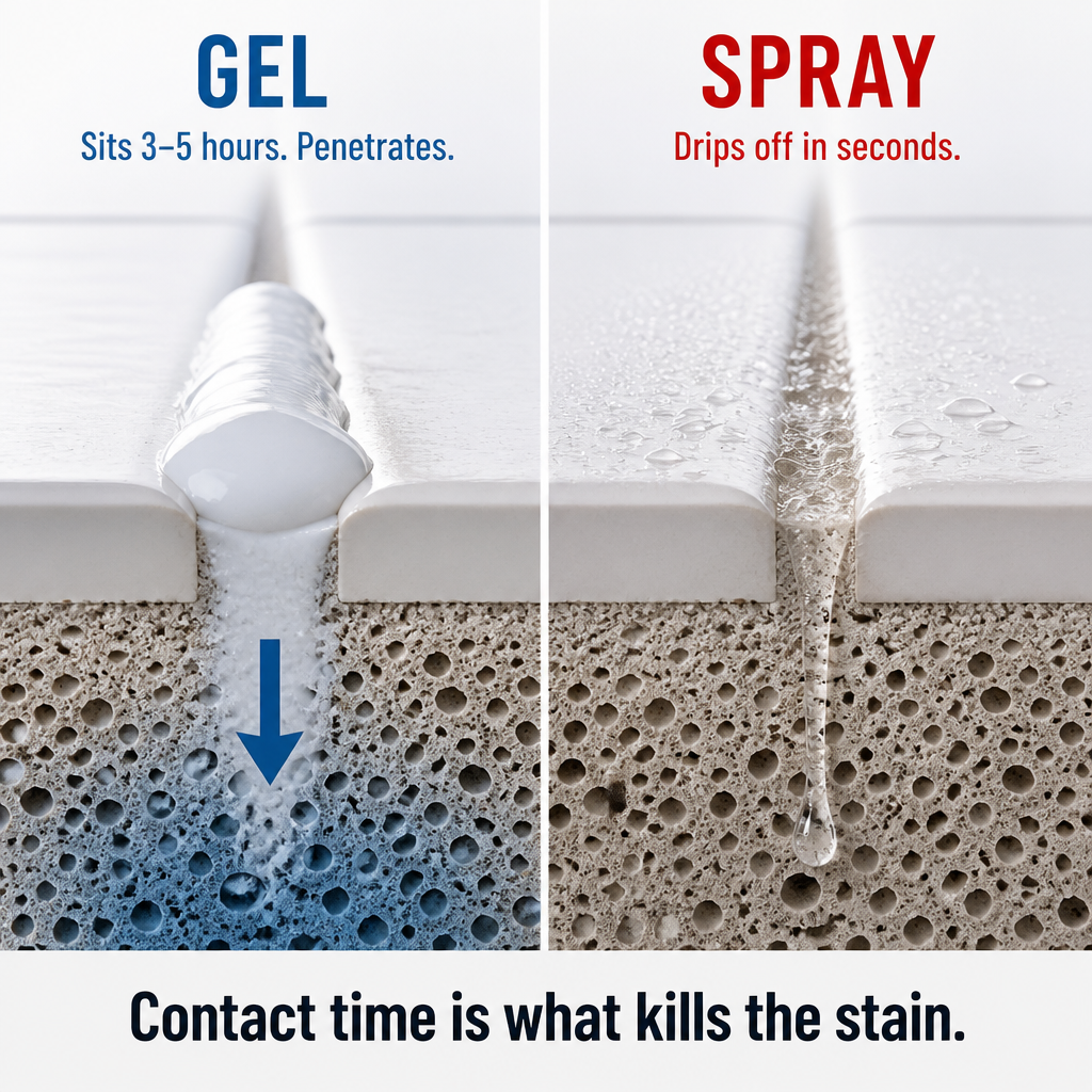 MiraClear™ Gel — Erase Black Gasket Mold & Grout Stains Without Scrubbing