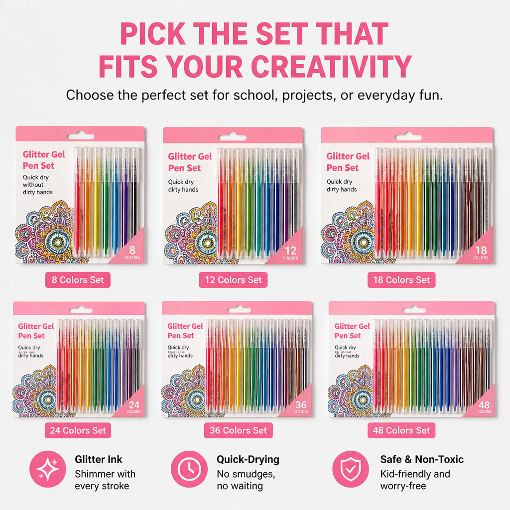 LumaHue™ Glitter Gel Pens — Unleash Brilliant Colors That Keep Your Imagination Forever Vibrant