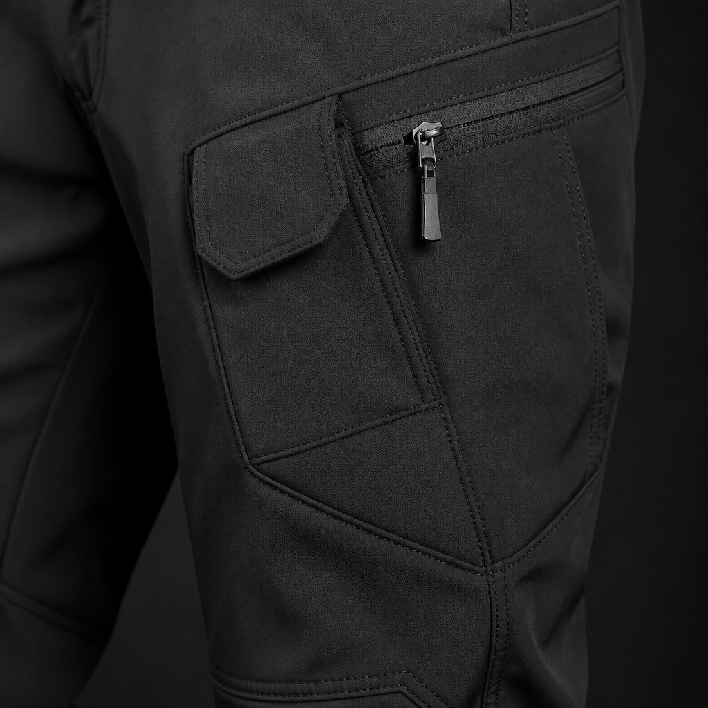 ArcticFlex™ – Waterproof Softshell Winter Cargo Pants with Fleece Lining