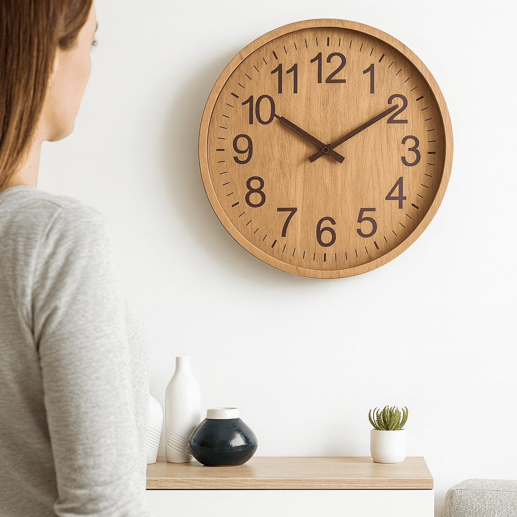 Natural Charm Wooden Wall Clock - Silent Design